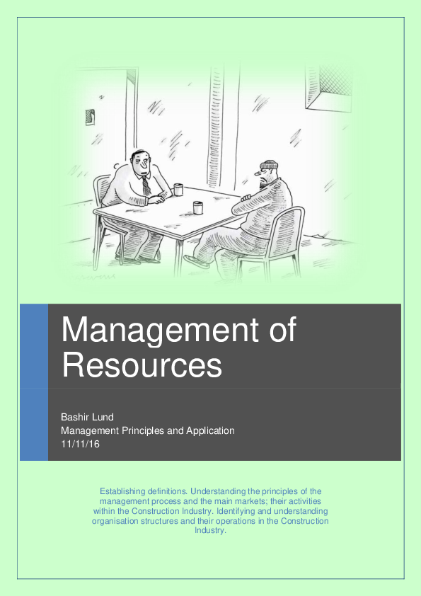 (PDF) Management of Resources