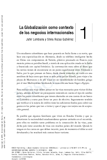 (PDF) La Globalización como contexto de los negocios internacionales 1