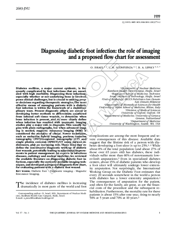 (PDF) Diagnosing diabetic foot infection the role of imaging and a