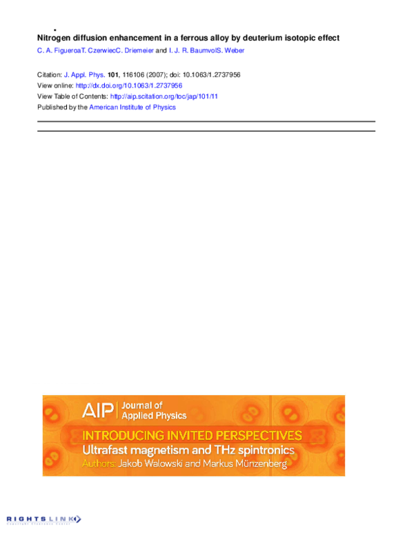 (PDF) Nitrogen diffusion enhancement in a ferrous alloy by deuterium ...