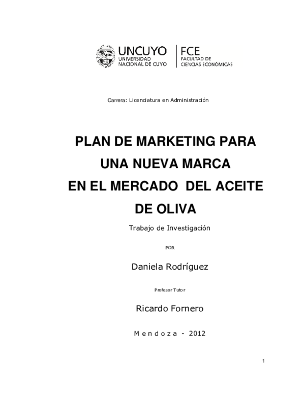 (PDF) PLAN DE MARKETING PARA UNA NUEVA MARCA