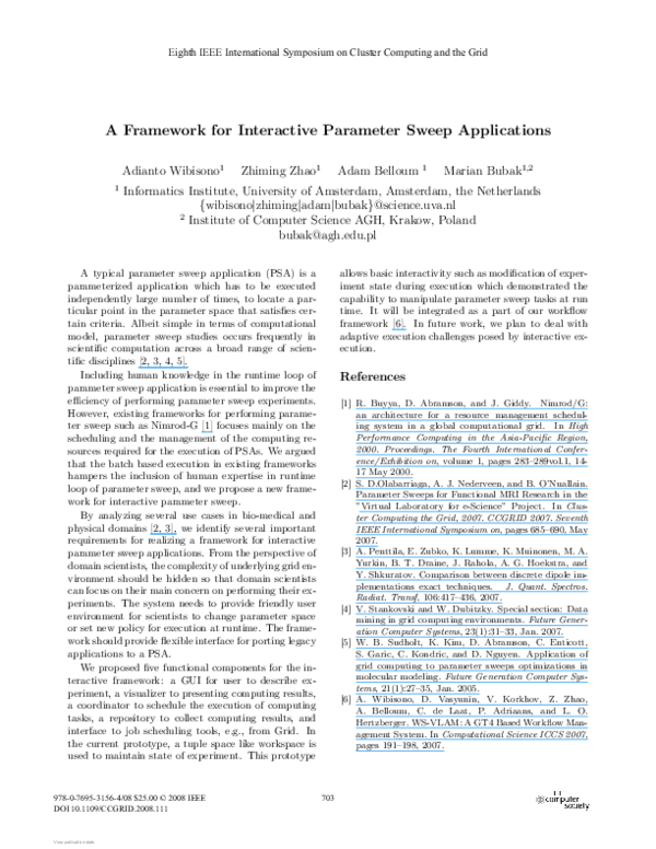 (PDF) A Framework for Interactive Parameter Sweep Applications