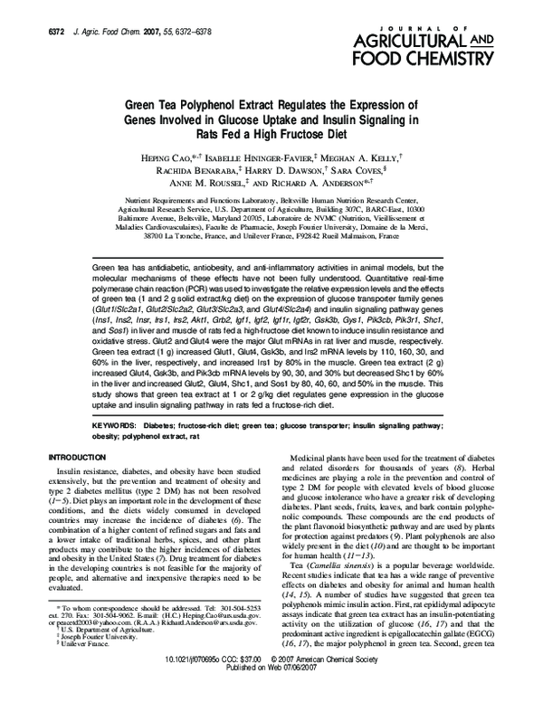 (PDF) Green Tea Polyphenol Extract Regulates the Expression of Genes ...