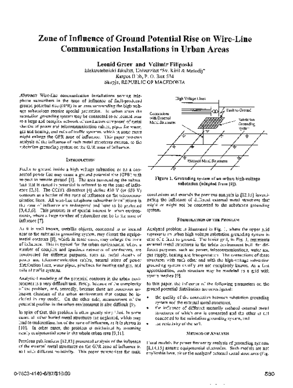 (PDF) Zone of Influence of Ground Potential Rise on Wire-Line ...