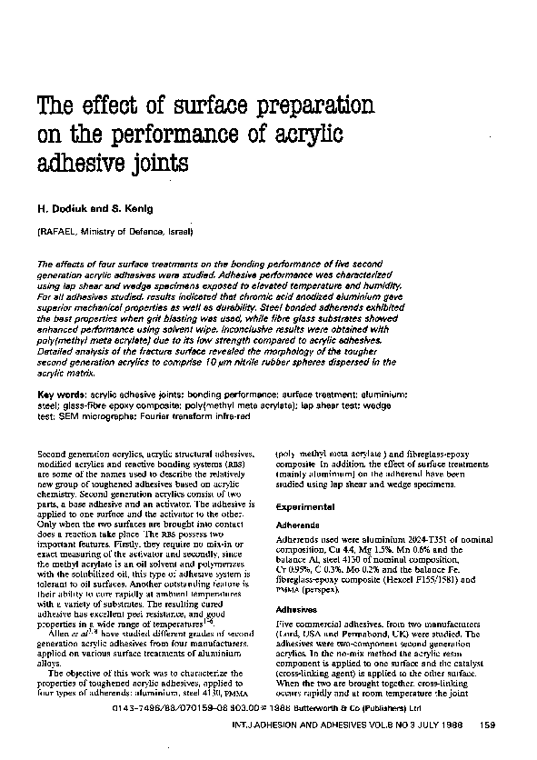 (PDF) The effect of surface preparation on the performance of acrylic ...