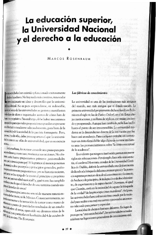(PDF) La educación superior, la Universidad Nacional y el derecho a la ...