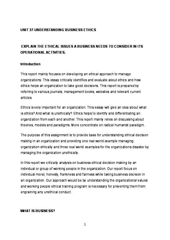 Science Essays Yellow Wallpaper Analysis Essay also Essays Examples English Doc Unit Understanding Business Ethics Explain The Thesis For Persuasive Essay