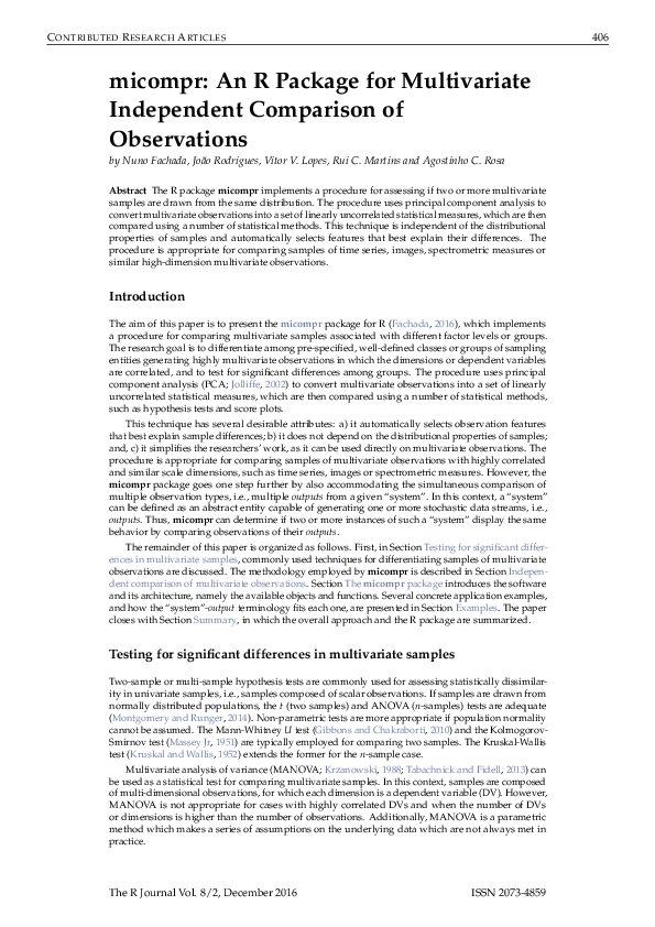(PDF) micompr: An R Package for Multivariate Independent Comparison of ...