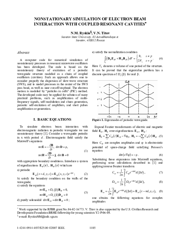 (PDF) Nonstationary simulation of electron beam interaction with ...