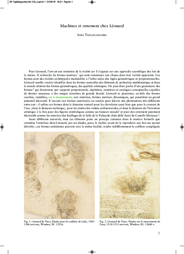 (PDF) Machines et ornament chez Léonard, in Cahier de l’Ornament, par ...