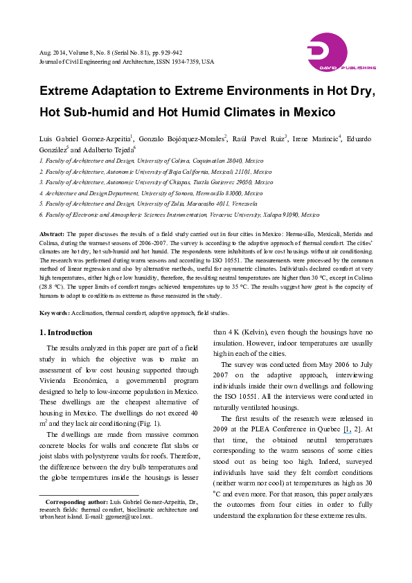 (PDF) Extreme Adaptation to Extreme Environments in Hot Dry, Hot Sub