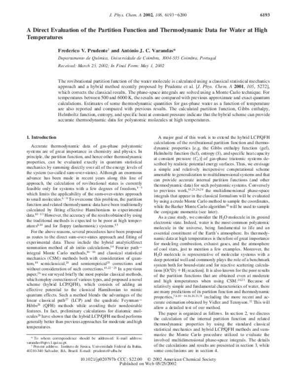 (PDF) A Direct Evaluation of the Partition Function and Thermodynamic ...