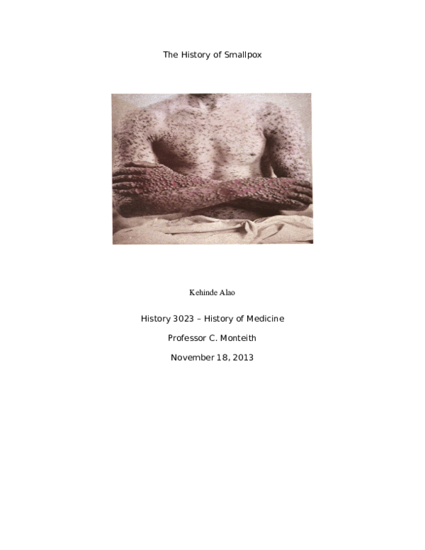 (DOC) The History of Smallpox