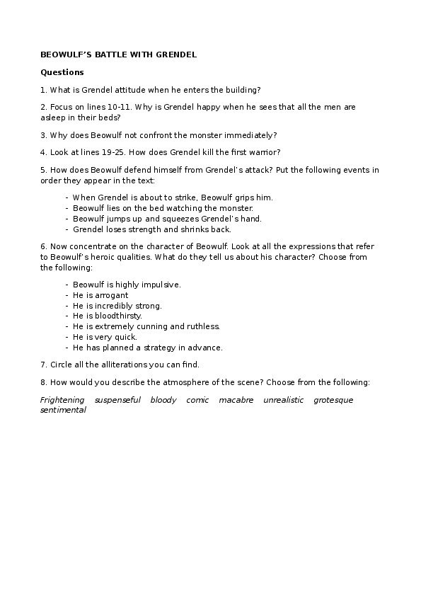 Grendel essays picture