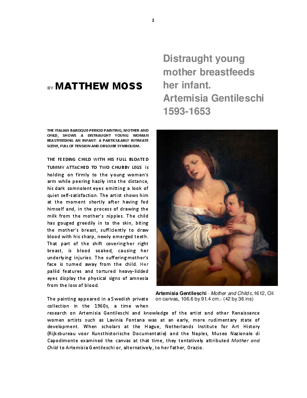 (PDF) ARTEMISIA GENTILESCHI - 1593-1653 - Distraught young mother ...