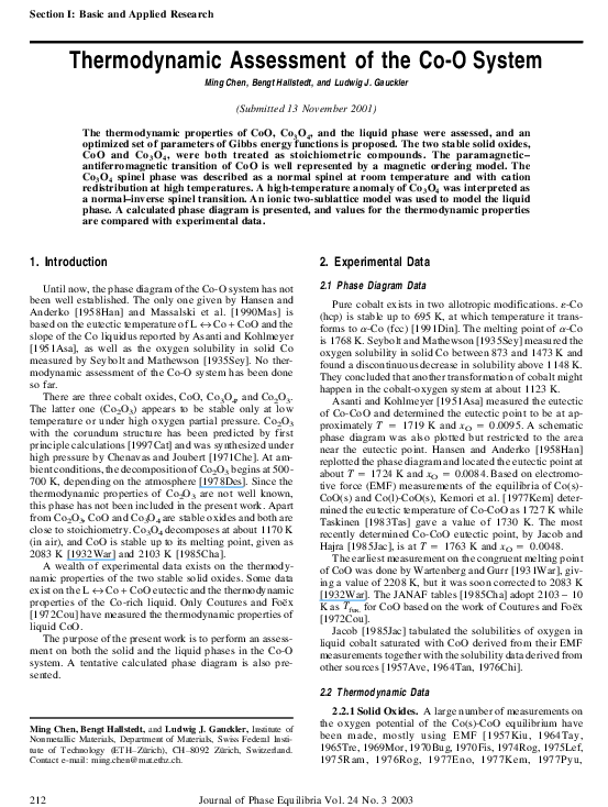 (PDF) Thermodynamic assessment of the Mn–Y–O system