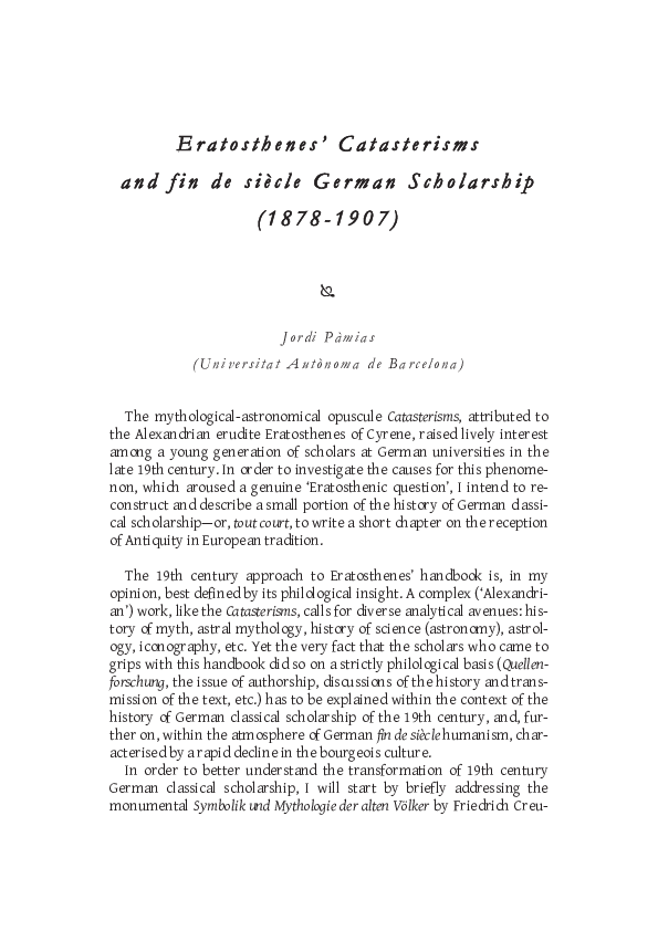 Eratosthenes childhood picture