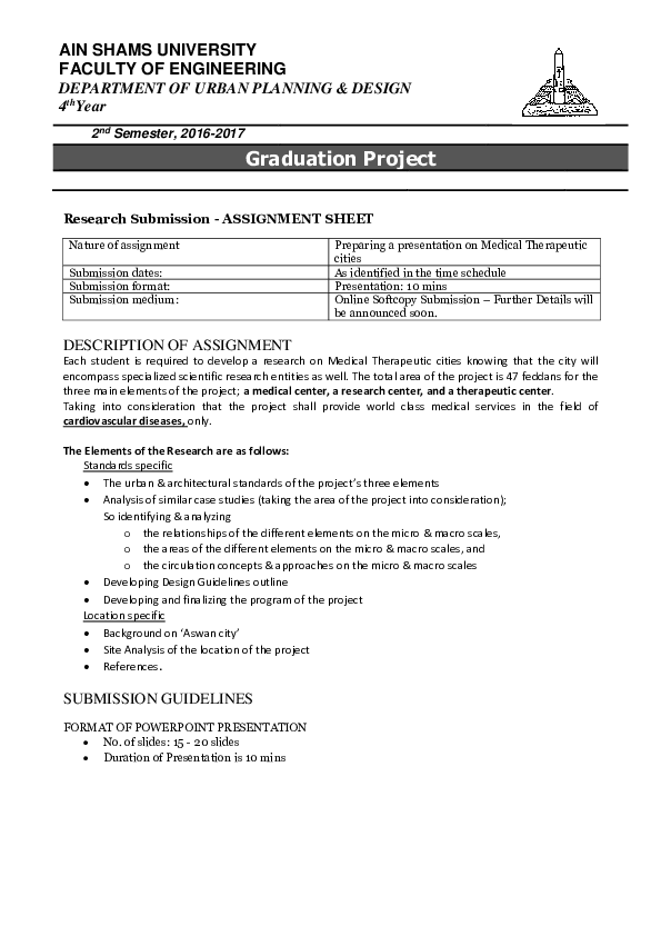 (PDF) AIN SHAMS UNIVERSITY FACULTY OF ENGINEERING Graduation Project ...