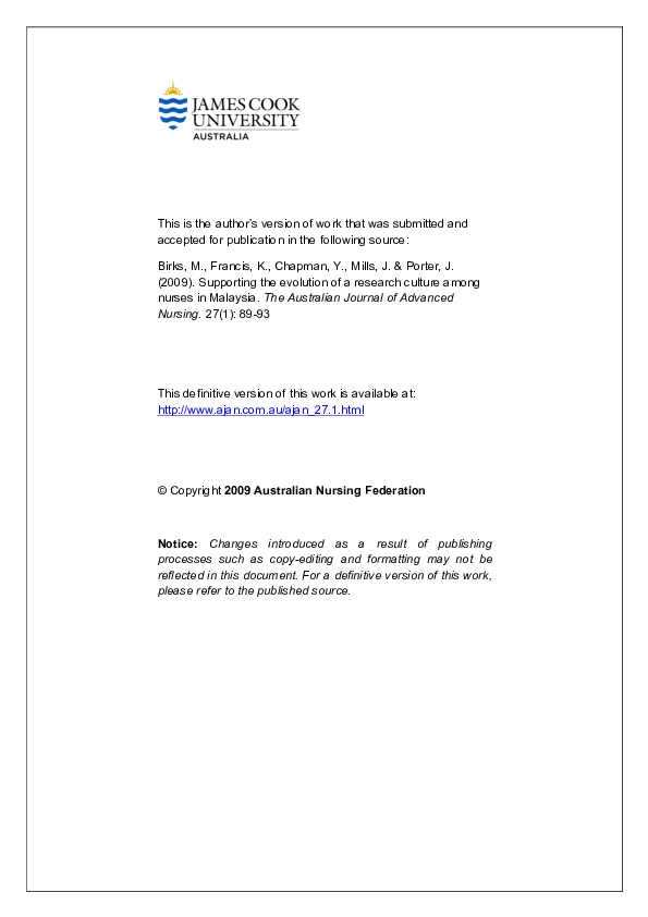 Journal Of Advanced Nursing