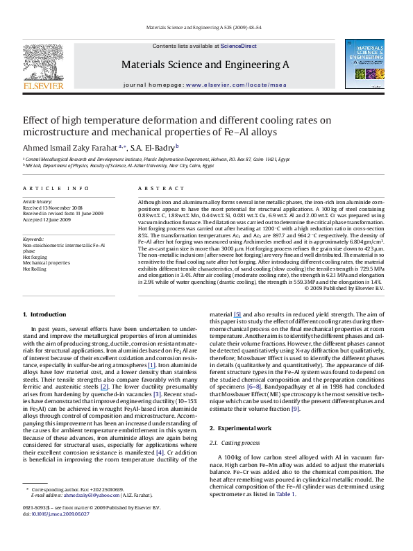 (PDF) Effect of high temperature deformation and different cooling ...