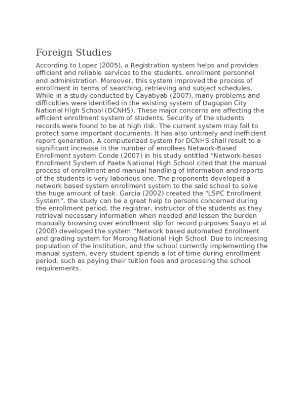 (DOC) Foreign Studies