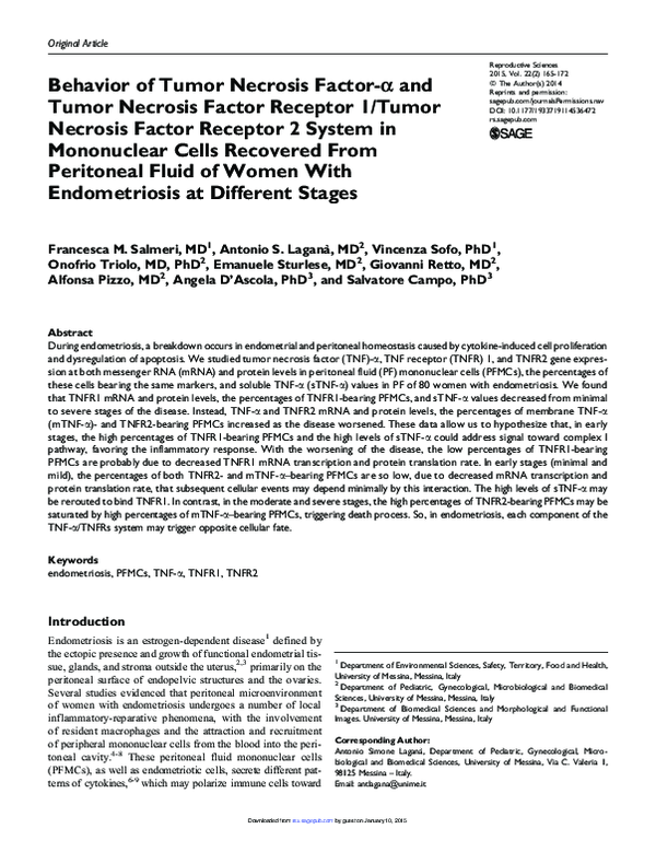 (PDF) Behavior of Tumor Necrosis Factor- and Tumor Necrosis Factor ...