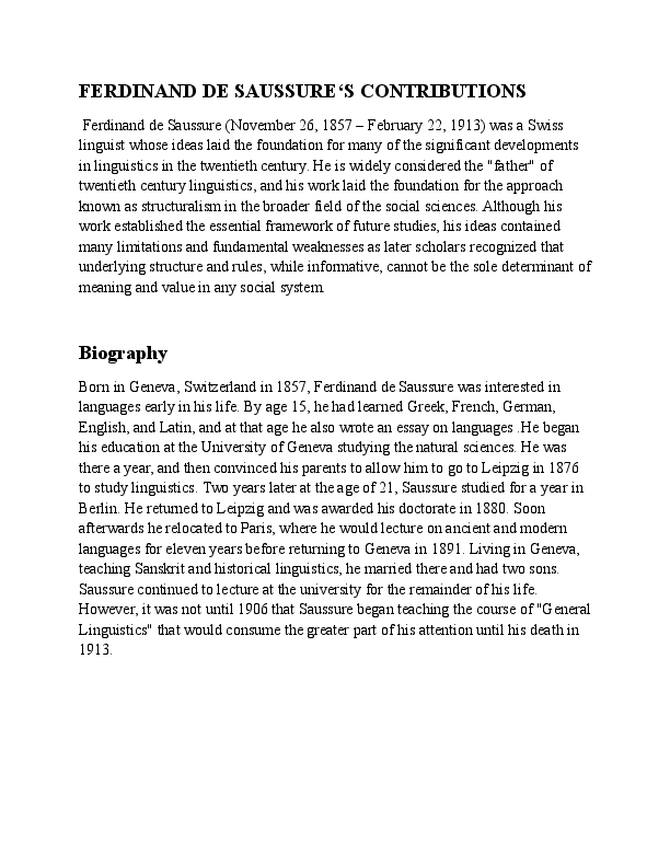 Sign theory of language by saussure picture