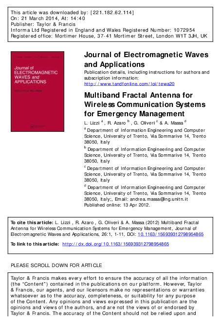 (PDF) Multiband Fractal Antenna for Wireless Communication Systems for ...