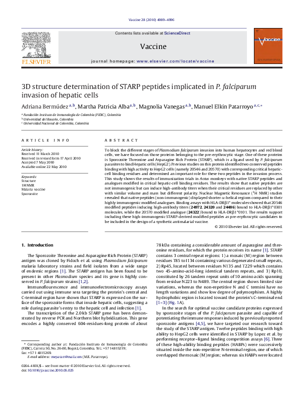 (PDF) 3D structure determination of STARP peptides implicated in P ...