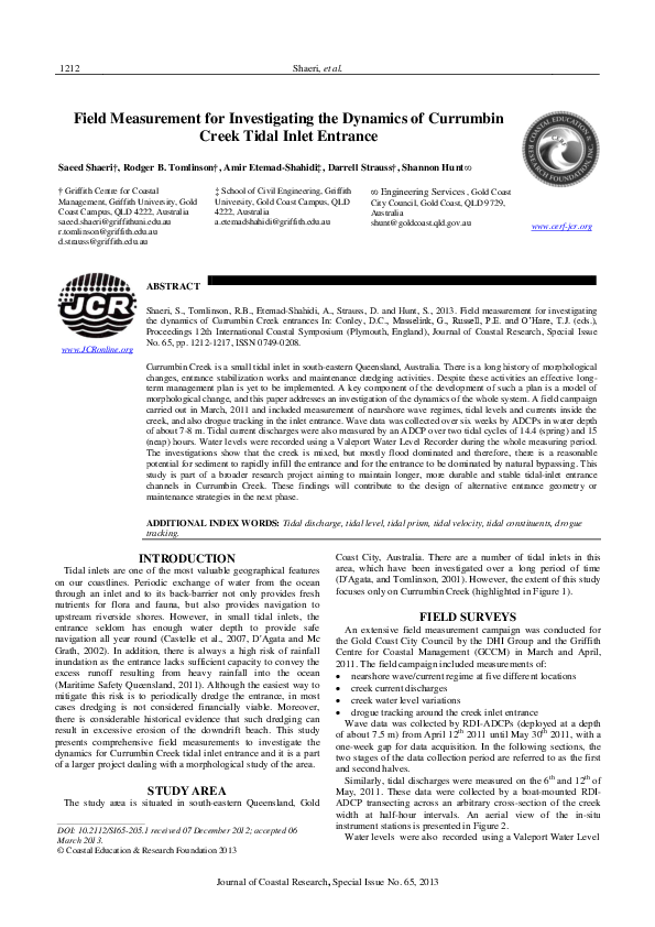 (PDF) Field Measurement for Investigating the Dynamics of Currumbin
