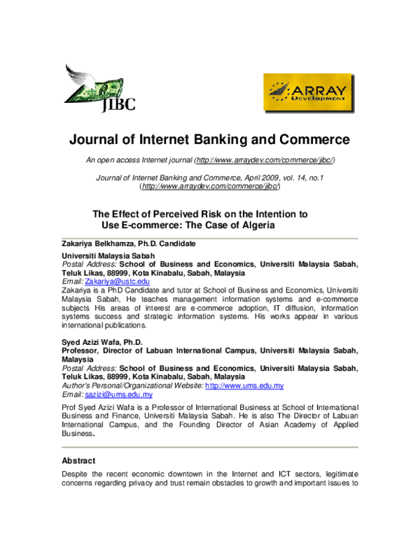 (PDF) The effect of perceived risk on the intention to use e-commerce ...