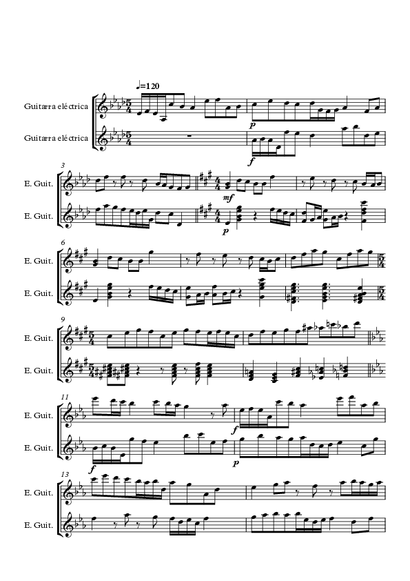 (PDF) Fuga para Guitarra Electrica