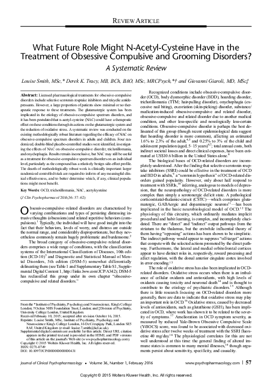 (PDF) What Future Role Might N-Acetyl-Cysteine Have in the Treatment of ...