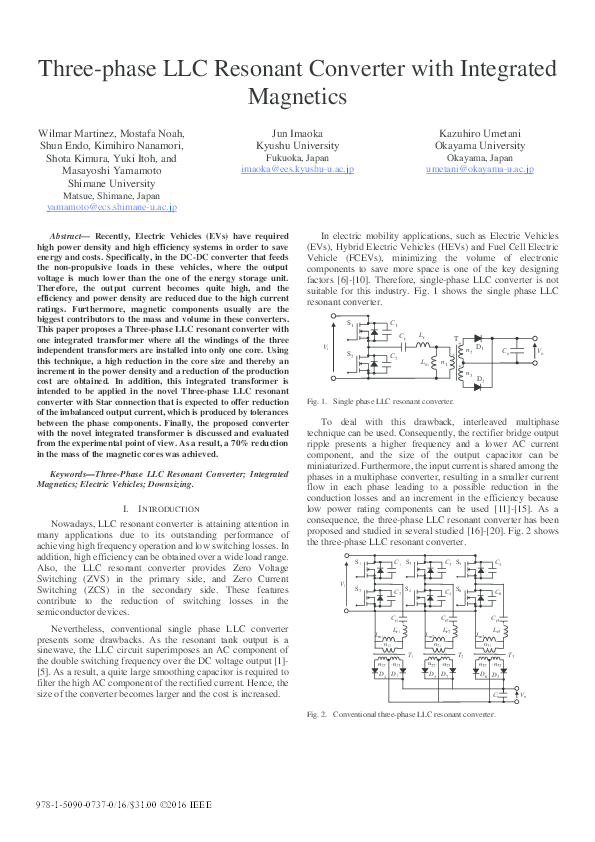  pdf three phase llc resonant converter with integrated magnetics