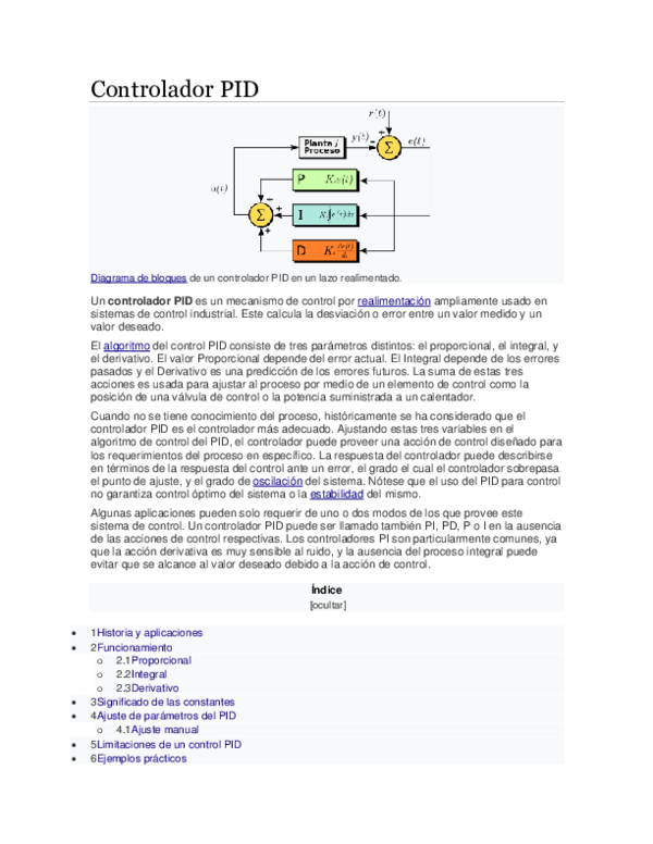 (PDF) Controlador PID