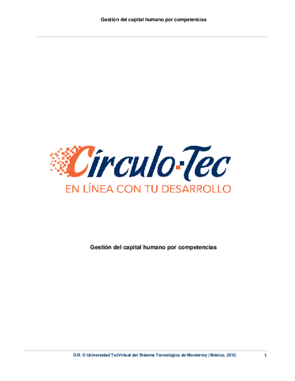(PDF) Gestión del capital humano por competencias Gestión del capital