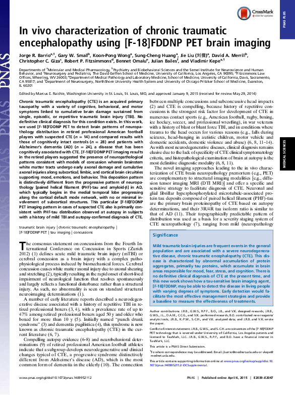 (PDF) In vivo characterization of chronic traumatic encephalopathy ...