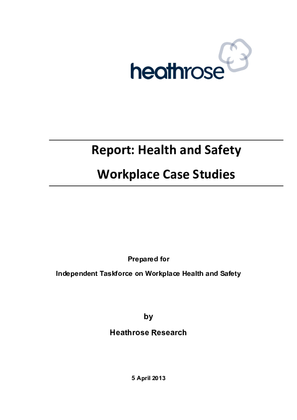 (PDF) Prepared for Independent Taskforce on Workplace Health and Safety Report Health and