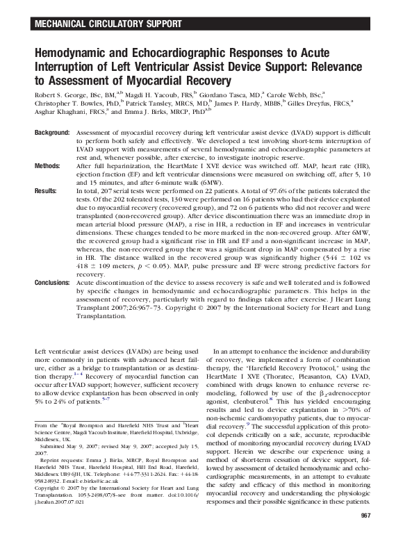(PDF) Hemodynamic and Echocardiographic Responses to Acute Interruption ...