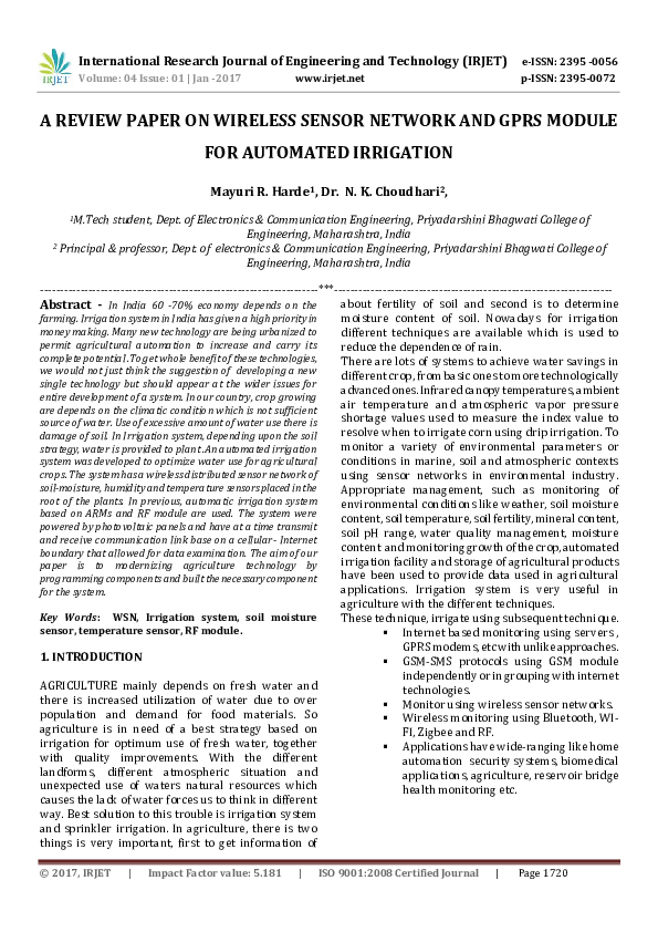 (PDF) IRJETA REVIEW PAPER ON WIRELESS SENSOR NETWORK AND GPRS MODULE
