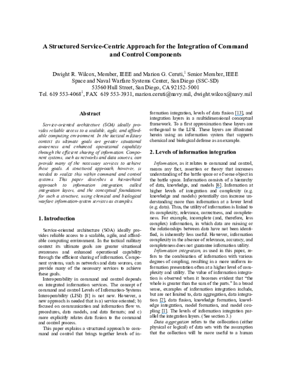 (PDF) A Structured Service-Centric Approach for the Integration of ...