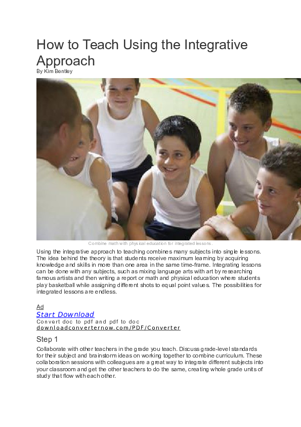 (DOC) How to Teach Using the Integrative Approach