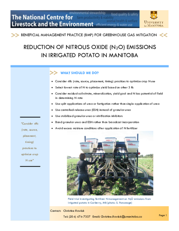 (PDF) Reduction of Nitrous Oxide (N2O) Emissions In Irrigated Potato In ...
