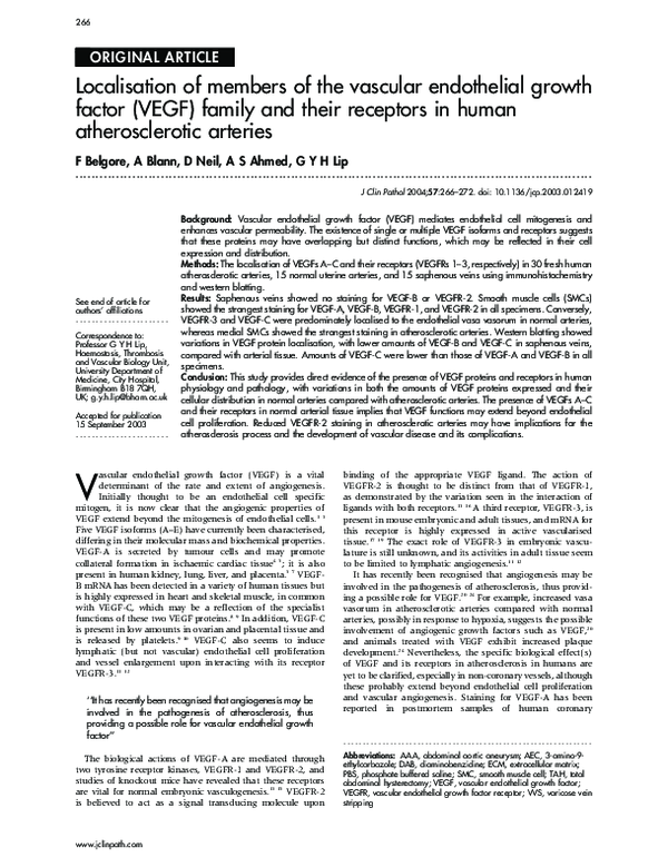 (PDF) Localisation of members of the vascular endothelial growth factor ...