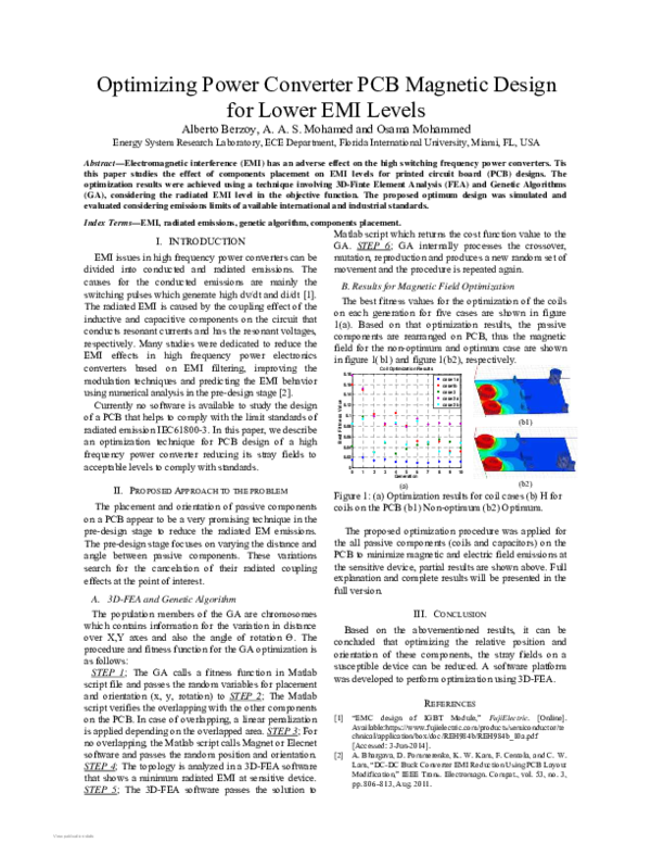 (PDF) Optimizing Power Converter PCB Magnetic Design for Lower EMI Levels