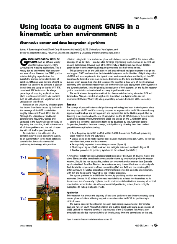 (PDF) Using Locata to augment GNSS