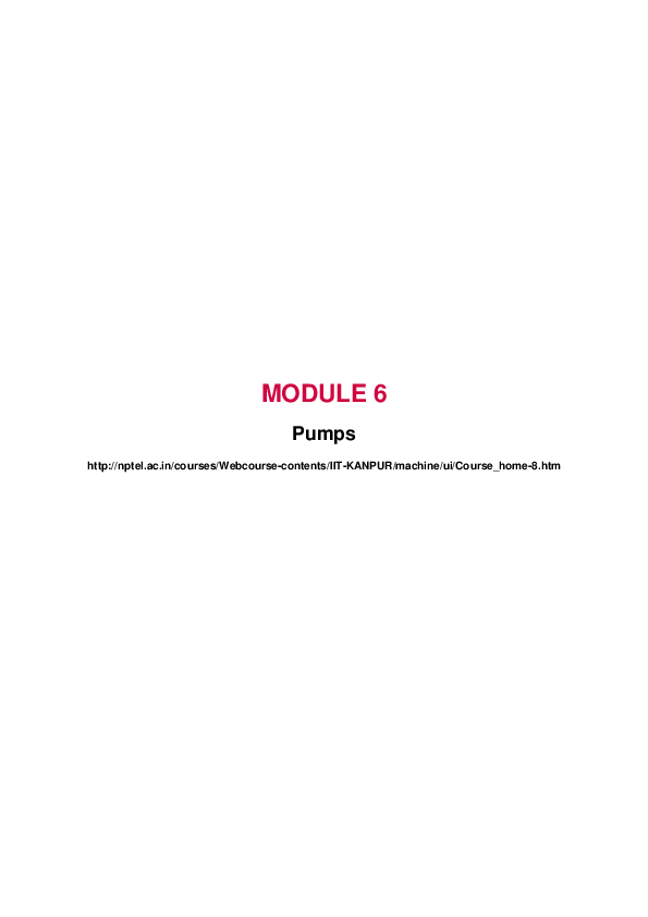 (PDF) MODULE 6 PUMP