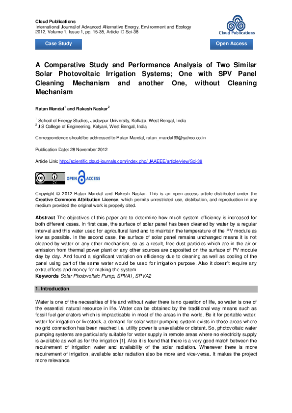 (PDF) A Comparative Study and Performance Analysis of Two Similar Solar ...