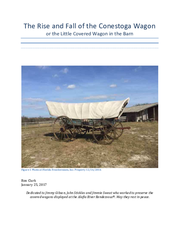 (PDF) The Rise and Fall of the Conestoga Wagon Ron Clark Academia.edu