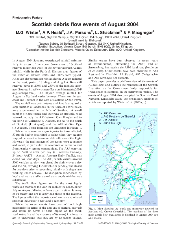 (PDF) Debris flow, rainfall and climate change in Scotland
